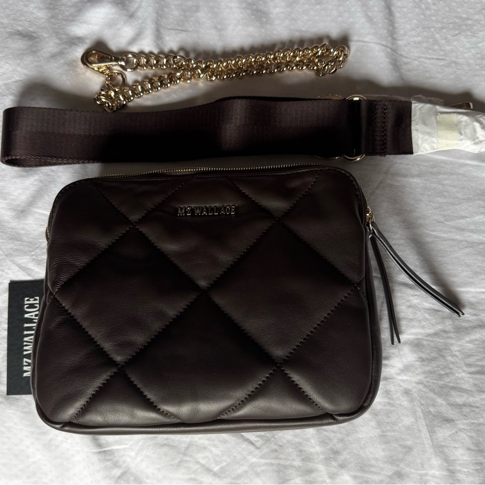 MZ Walnut Leather Madison Crossbody bag NWT